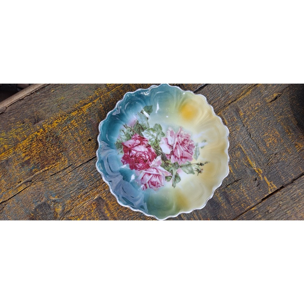 Z S & Co Bavaria Green Floral Decorative 6" Plate